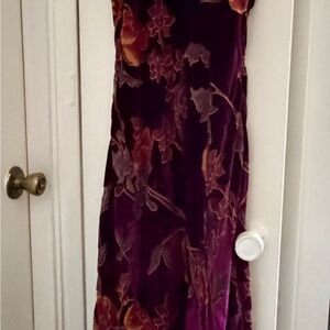 Lulu's Purple and Pink Velvet Floral Dress